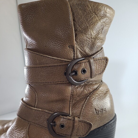 BOC Josephine Boot Lug Sole Buckle Strap Heeled Leather Brown Women's sz 8 Eu39 - Picture 2 of 12
